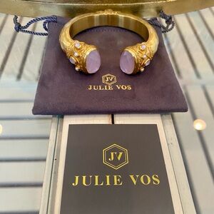 NEW Julie Vos Iridescent Pink Cannes Hinged Cuff Bracelet